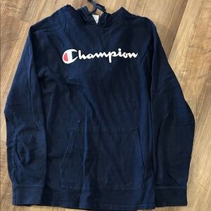 Champion Navy Hoodie with Logo